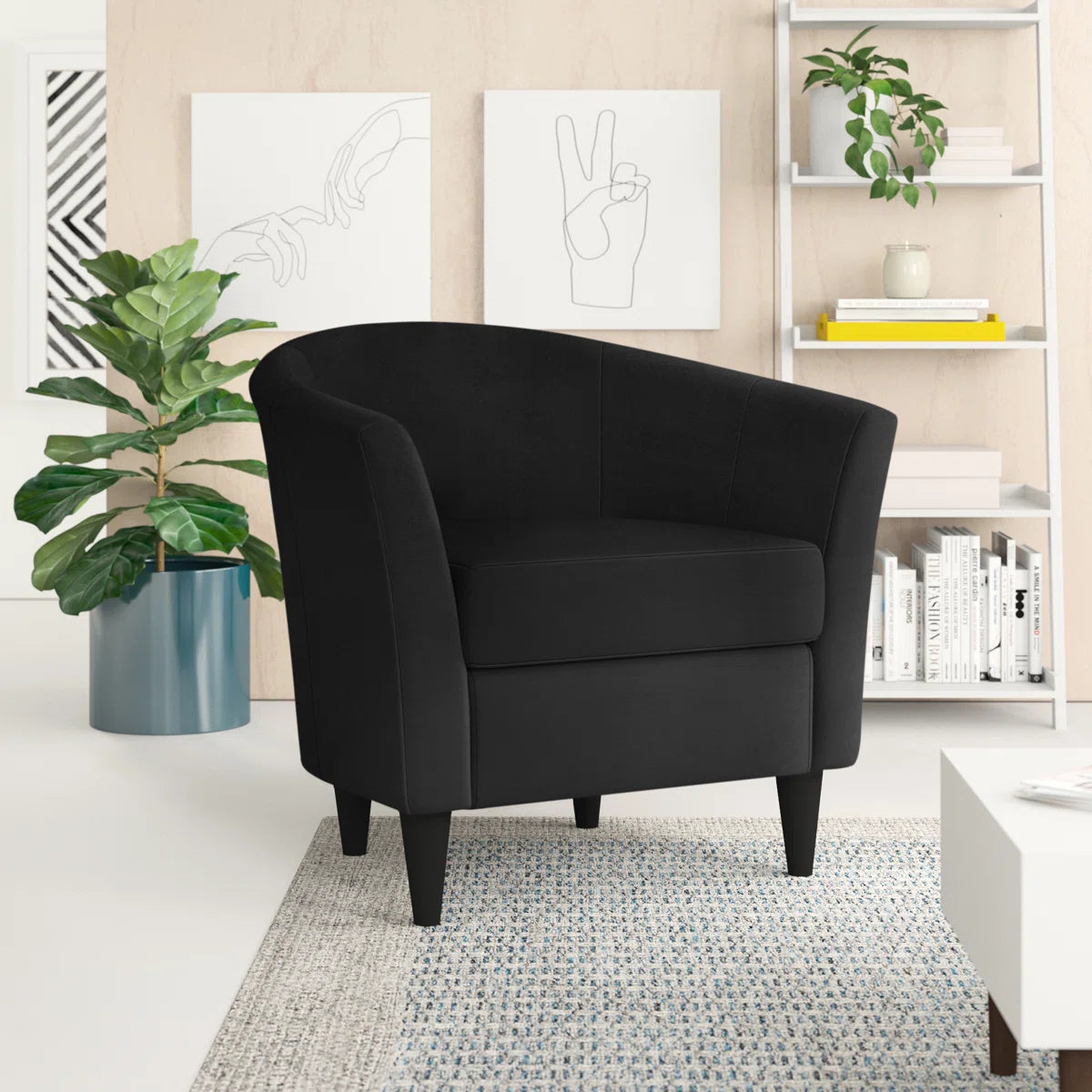 Kronos Faux Leather Barrel Chair