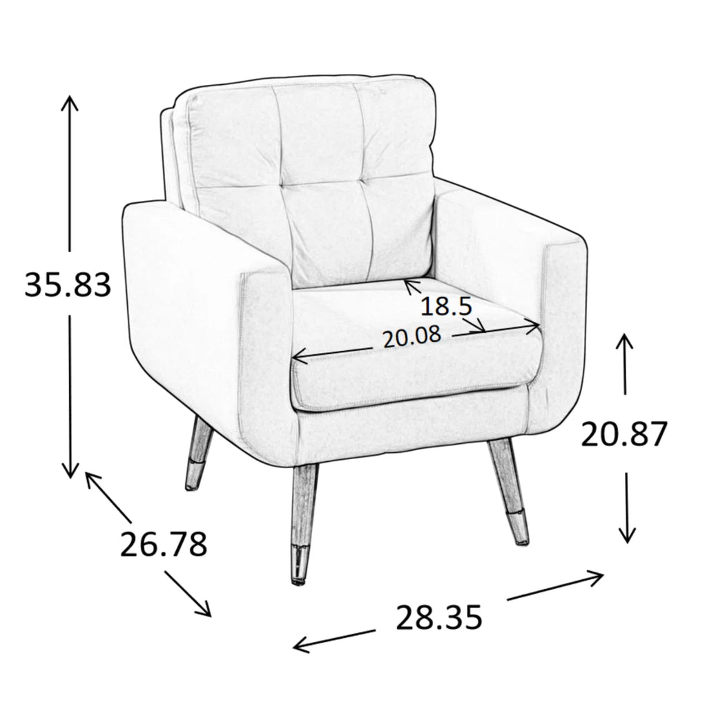 Candelora 28.35" W Modern Tufted Upholstered Accent Chair with Metal Feet Guards (Set of 2)