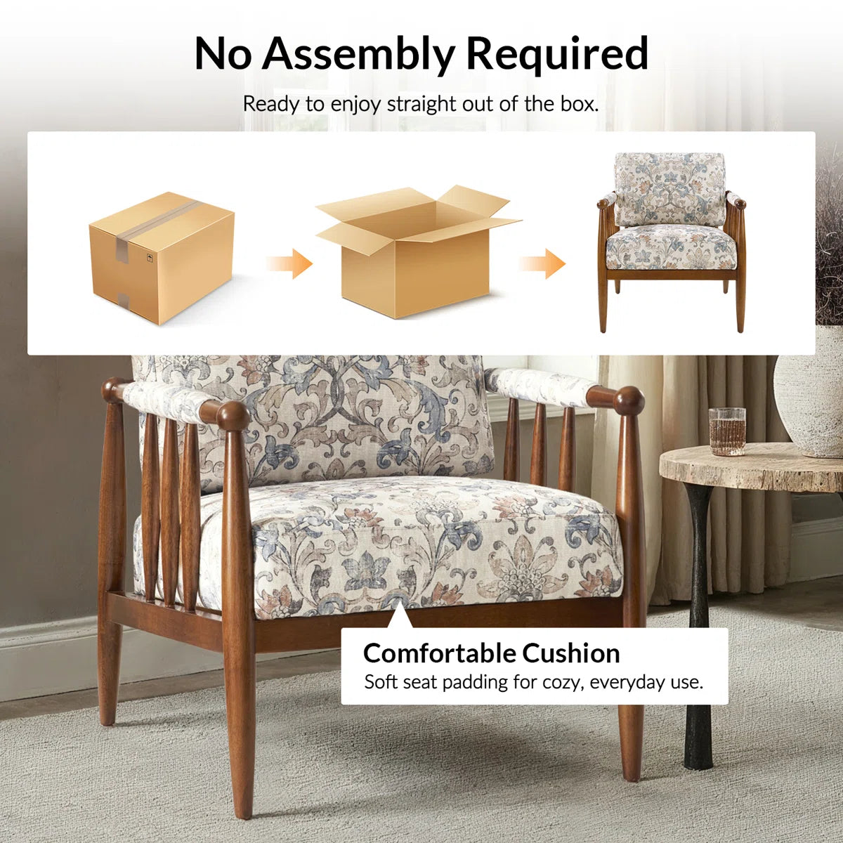 Avidite 27.25"W Farmhouse Solid Wood Arm Chair No Assembly Needed (Set of 2)
