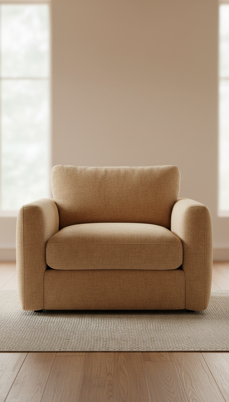 Toasted Almond Chenille Lounge Chair
