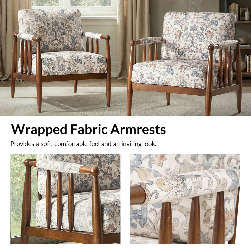 Avidite 27.25"W Farmhouse Solid Wood Arm Chair No Assembly Needed (Set of 2)