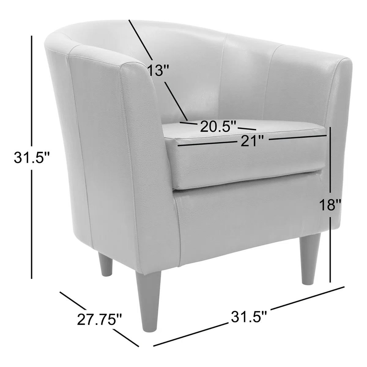 Kronos Faux Leather Barrel Chair