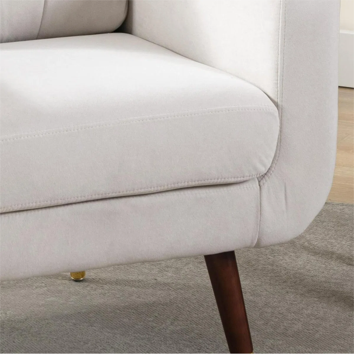 Candelora 28.35" W Modern Tufted Upholstered Accent Chair with Metal Feet Guards (Set of 2)
