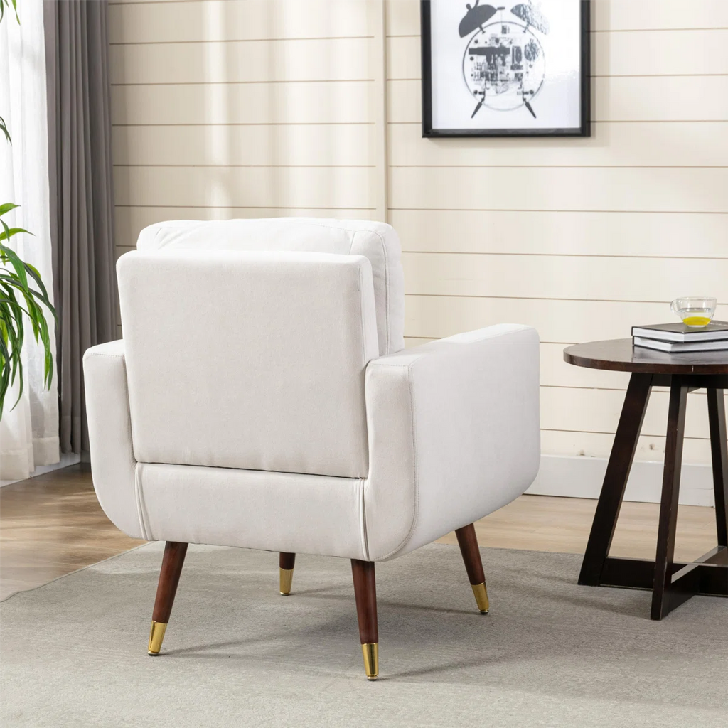 Candelora 28.35" W Modern Tufted Upholstered Accent Chair with Metal Feet Guards (Set of 2)