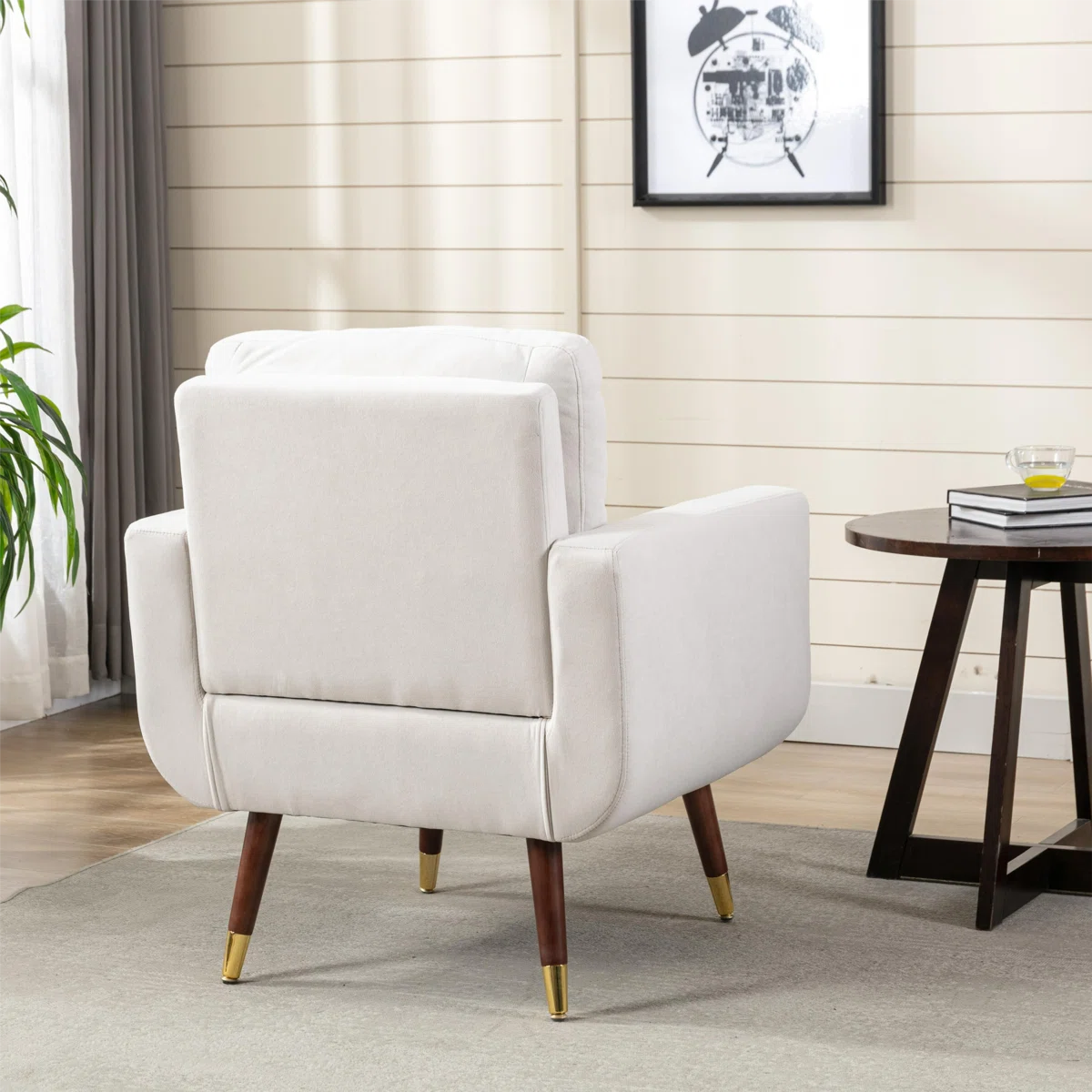 Candelora 28.35" W Modern Tufted Upholstered Accent Chair with Metal Feet Guards (Set of 2)
