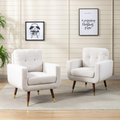 Candelora 28.35" W Modern Tufted Upholstered Accent Chair with Metal Feet Guards (Set of 2)